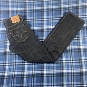 Levis 514 Slim Straight Jeans Mens 32x34 Dark Denim 100% Cotton